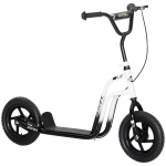 HOMCOM Monopattino per Bambini 5-12 Anni con Freno, Cavalletto e Manubrio Regolabile, 129x52x80-88 cm, Bianco e Nero
