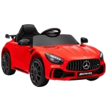 AIYAPLAY Macchina Elettrica per Bambini 3-6 Anni Mercedes-AMG GTR con 2 Motori e Telecomando, 3-5 km/h, Rosso