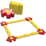 AIYAPLAY Kinder Balansbalk Set, vrij ontwerpbaar, kunststof, flexibele onderdelen, Geel+Rood