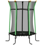 HOMCOM Kindertrampoline, met Veiligheidsnet, Foam Beklede Palen, Staal, Belastbaar tot 50 kg, L122x B111 x H190 cm, groen