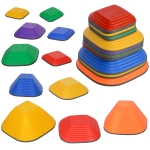 AIYAPLAY Balance Stepping Stones for Kids, 11-Piece Non-Slip Stackable River Stones, Obstacle Courses for Balance and Motor Skill