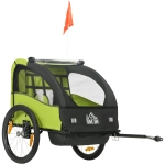 HOMCOM Remolque de Bicicleta para Niños +18 Meses con Cinturón de Seguridad Sistema de Amortiguador 140x88x90 cm Verde