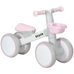 AIYAPLAY Bicicleta sin Pedales para Niños de 12-36 Meses con Asiento Ajustable Cesta y 4 Ruedas Silenciosas 56x27x39 cm Rosa