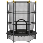 HOMCOM Trampoline Enfant Ø 1,40 × 1,90H m Filet de sécurité Porte zipée Couvre-Ressorts 6 poteaux rembourrés Inclus Noir