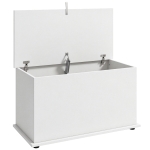 HOMCOM Baúl de Almacenaje 102L con Bisagra de Seguridad Estilo Moderno para Pasillo Dormitorio Salón 80x40x45 cm Blanco