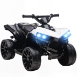 AIYAPLAY Quad Elettrico per Bambini ATV con Batteria Ricaricabile 6V, Fari LED e Musica, Età 18-56 Mesi, Bianco