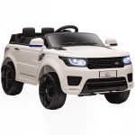 HOMCOM Coche Eléctrico SUV para 3-6 Años Coche de Batería 12V con 2 Motores Mando a Distancia 110x68x52 cm Blanco