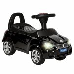 HOMCOM Porteur enfants voiture, véhicule à pousser avec coffre à jouets, klaxon, phares et musique, 63,5 x 28 x 36 cm, noir