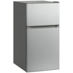 HOMCOM Réfrigérateur congélateur 88 L, petit réfrigérateur combiné avec portes réversibles et éclairage, 45,5x50x86,5cm, gris