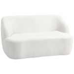 HOMCOM 2-zitsbank, vloeiend ontwerp, stoffen bank met fleece bekleding, voor woonkamer, slaapkamer, thuiskantoor, Crème wit