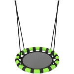 AIYAPLAY 60cm Diameter Kid Nest Swing Seat with Height Adjustable Ropes, for Outdoor, Indoor, Black/Green