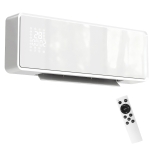 HOMCOM Wandgemonteerde 2000W keramische elektrische verwarmer, ventilator, thermostaat, timer, afstandsbediening, glazen paneel, Wit