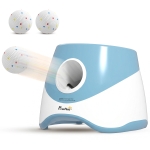 PawHut Lanceur de Balles Automatique avec 3 Balles en ETPU, 3 Réglages de Distance 6m/10m/14m, Intérieur et Extérieur, Bleu