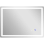 HOMCOM Oglindă de baie anti-aburire cu lumină LED reglabilă, difuzor Bluetooth, butoane tactile, 50x70 cm