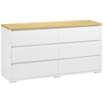 HOMCOM Comodă Modernă cu 6 Sertare din PAL pentru Dormitor și Hol, 140x37x75cm