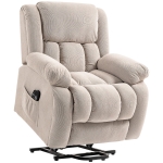 HOMCOM Fauteuil releveur électrique massage et chauffage avec repose-pied, dossier inclinable, télécommande et poche latérale