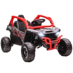 AIYAPLAY Carro Elétrico para Crianças 12V Kawasaki Teryx KRX 1000 com 2 Motores Faróis e USB 100x64x56 cm Vermelho