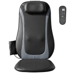 HOMCOM Back Massager with Heat, Deep Tissue Kneading Massage Chair with 3-Level Seat Vibration, Massage Chair Pad for Back Pain