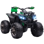 HOMCOM Elektroquad für Kinder, Licht & Musikanschluss, 3-8 km/h, für 3-5 Jahre, Grün