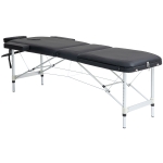 HOMCOM Lettino da Massaggio Pieghevole ad Altezza Regolabile, in Alluminio e Plastica, 215x81x61-84 cm, Nero