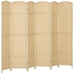 HOMCOM Paravent interieur en bois 6 panneaux 240 x 170 cm séparateur de pièce pliable pour salon, chambre à coucher, naturel