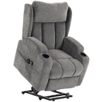 HOMCOM Power Lift Recliner Chair with Vibration Massage and Heat, Chenille Riser and Recliner Armchair for Elderly, Grey