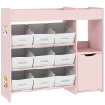 AIYAPLAY Organizador Infantil com Compartimentos, 9 Cestos Amovíveis e Autocolantes, 92x30x80 cm, Rosa