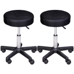 HOMCOM Lot de 2 tabourets de massage à roulettes reglable en hauteur pivotant avec trois couleurs de housse de protection