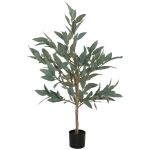 HOMCOM Planta Artificial de Louro 120 cm Planta Artificial Decorativa Grande Decoração para Casa Escritório Varanda Quarto Verde