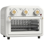 HOMCOM Air Fryer Toaster Oven, Convection Countertop Oven, with Adjustable Temperature and Timer, 12 L, Cream White