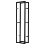 HOMCOM Porta Legna Verticale in Metallo Nero da Interni ed Esterni con Portata 100 kg max, 40x25x150 cm