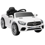 AIYAPLAY Coche Eléctrico de Niños Mercedes-Benz SL500 12V con Mando a Distancia 2,4G 2 Motores Suspensión Arranque Suave Blanco