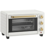 HOMCOM 21L Mini Countertop Oven, 100°C-230°C Adjustable Temperature, White