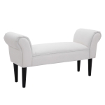 HOMCOM Panca Fondo Letto Imbottita con Braccioli Arrotolati e 4 Piedini, 102x35x51 cm, Grigia