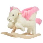 HOMCOM hobbelpaard voor kinderen baby schommeldier paard voor 18-36 maanden wit