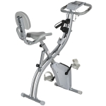 HOMCOM Vélo d'appartement pliant 8 niveaux de résistance magnétique dossier selle réglable poignées ergonomiques noir gris