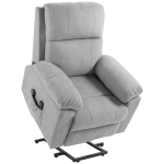 HOMCOM Fauteuil releveur électrique massant et dossier inclinable avec repose-pied télécommandes revêtement imitation lin gris