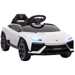AIYAPLAY Macchina Elettrica per Bambini Licenza Lamborghini con Clacson e Telecomando, 101.5x49x43 cm, Bianca