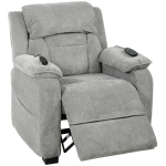 HOMCOM Power Recliner Armchair with Massage and Heat, Electric Reclining Chair with Wide Spring Seat, Light Grey