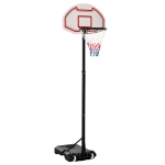 HOMCOM® kinderbasketbalring met standaard in hoogte verstelbaar 205-250 cm basketbalstandaard rolbaar korfhoogte tot 210 cm wielen