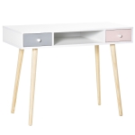 HOMCOM Kinder Schreibtisch mit Schublade mehrfarbig Kindertisch mit Kieferfischbeine 100 x 48 x 76,5 cm