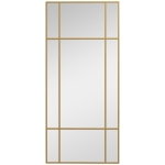 HOMCOM Specchio da Parete Stile Finestra con Montaggio Verticale e Orizzontale, 110x50cm, Oro