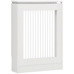 HOMCOM Cubierta de Radiador Cubre Radiador Moderno Pintado de MDF con Estante Superior para Salón Dormitorio 60x18x84 cm Blanco
