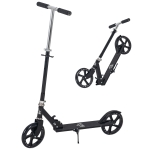 HOMCOM Patinete Plegable para Niños de 7-14 Años Scooter Infantil Manillar Ajustable en Altura de 4 Niveles con Freno 88x37x75-100 cm Negro