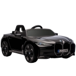 HOMCOM Coche Eléctrico para Niños 37-72 Meses Autorización BMW I4 con Control Remoto y Cinturón de Seguridad 115x67x45cm Negro