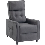 HOMCOM Sillón de Masaje Reclinable con Reposapiés 2 Zonas de Masaje Asiento de Muelles Bolsillos Tapizado en Lino Gris