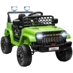 AIYAPLAY Coche Eléctrico para Niños con Batería 12V Mando a Distancia Velocidad Ajustable USB Faros Bocina Verde