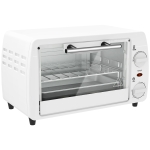 HOMCOM Horno Eléctrico Sobremesa 10L  750W Horno Eléctrico Pequeño Temperatura 230 ℃ y Temporizador 36,5x26x22 cm Blanco