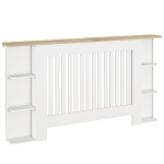HOMCOM Cubre Radiadores con Estantes Cubreradiador de MDF Diseño Moderno de Listones para Salón Dormitorio 152x19x83 cm Blanco