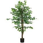 HOMCOM Ficusbaum Kunstpflanze, naturgetreu, 150 cm hoch, mit Topf, Grün